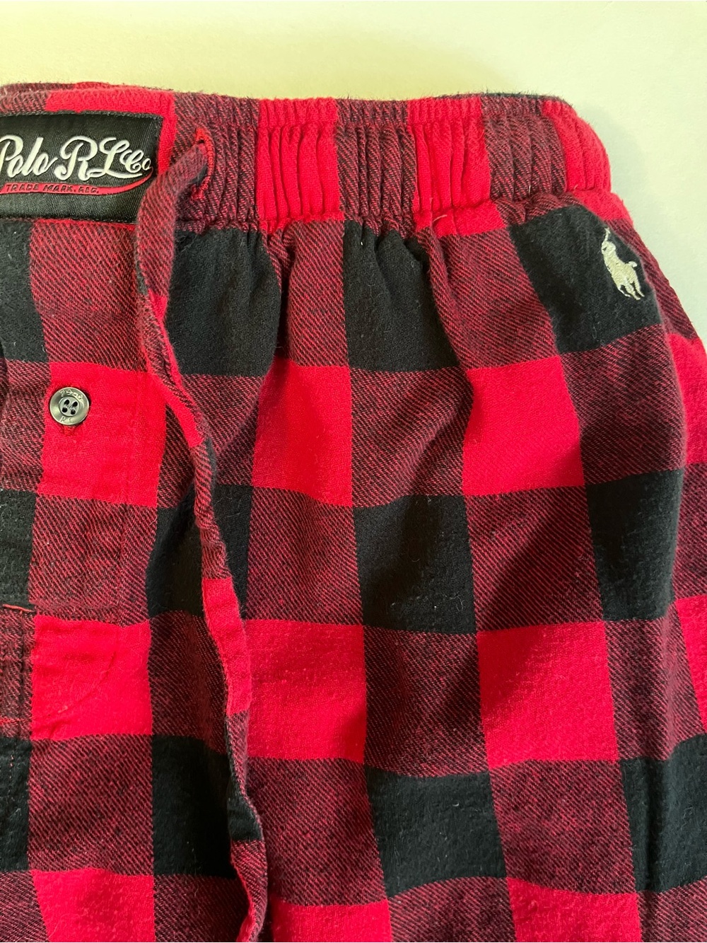 Polo by Ralph Lauren Red & Black Buffalo Plaid Womens Pajama Bottoms